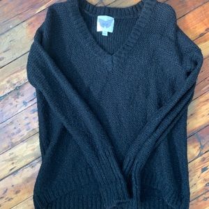 Black Knit Pullover Sweater